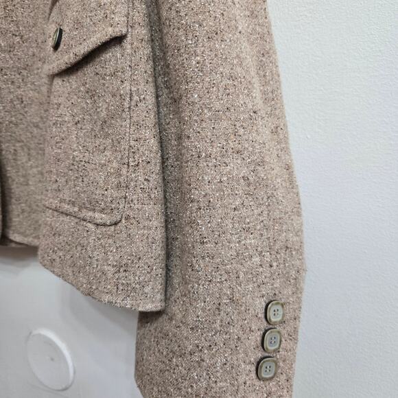LL Bean Womens Equestrian Country Old Money Wool Silk Mottled Tweed Jacket LP - Picture 4 of 12